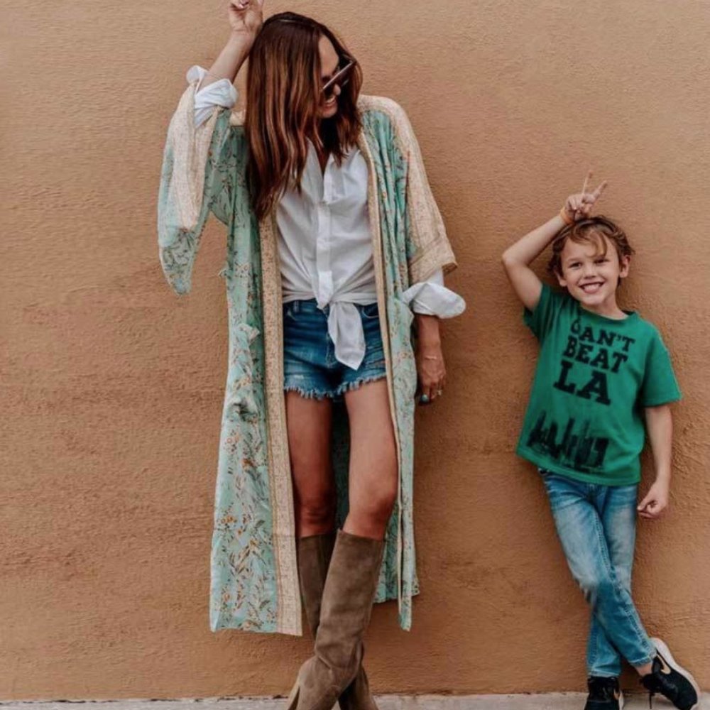 Boho Gypsy mint Floral Print Kimono Cover up - Picture 10 of 12